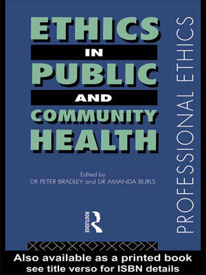 cover image of Ethics in Public and Community Health